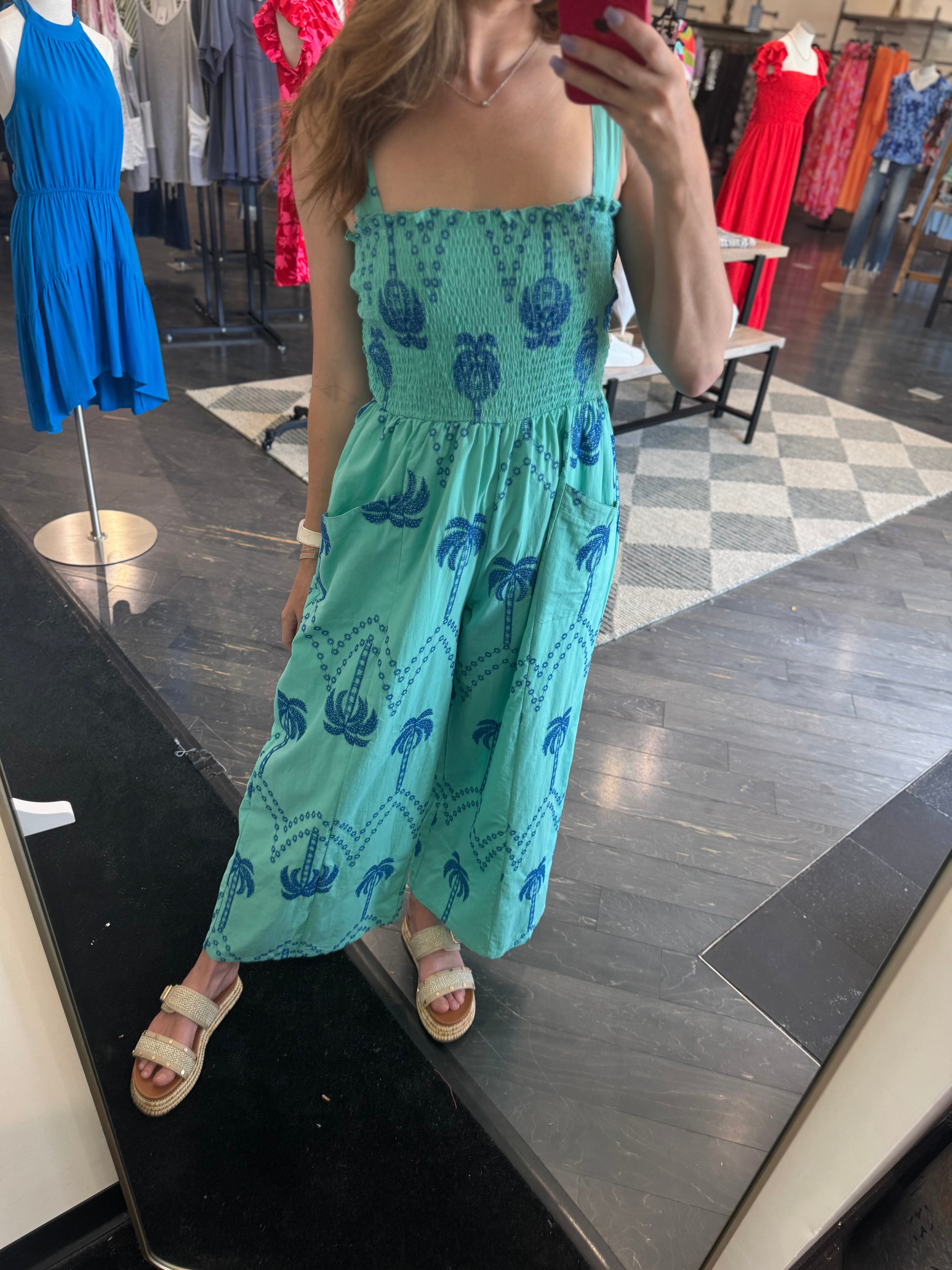 Palm Print Jumpsuit